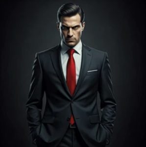 پوستر دیواری مرد کروات قرمز