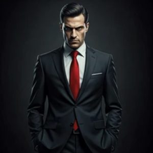 پوستر دیواری مرد کروات قرمز