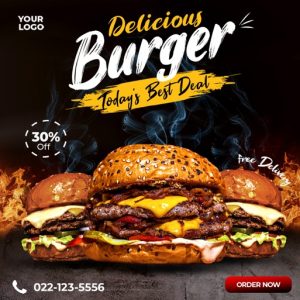 بنر تبلیغاتی فست فود