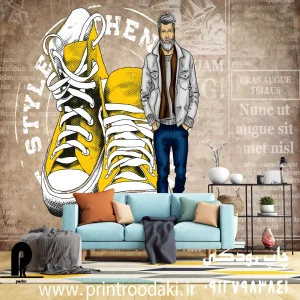 چاپ پوستر دیواری نوجوان کفش و مرد