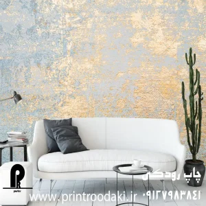 چاپ پوستر دیواری پتینه طلایی و طوسی