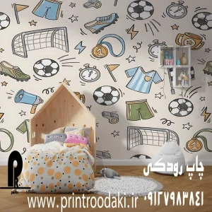 چاپ پوستر دیواری نوجوان طرح فوتبالی