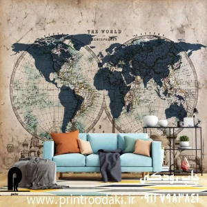 چاپ پوستر دیواری نقشه جهان