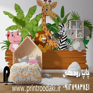 چاپ پوستر دیواری نوزاد حیوانات جنگل