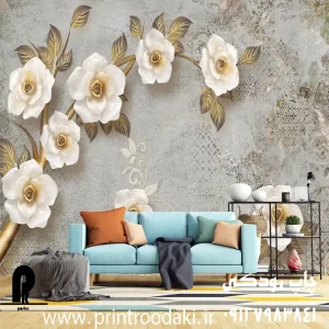 چاپ پوستر دیواری پتینه گل هلندی