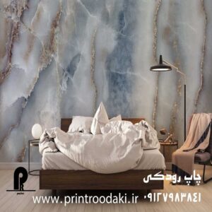 چاپ پوستر دیواری سنگ ماربل ابی رگه دار