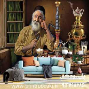 چاپ پوستر دیواری پیرمرد قهوه چی