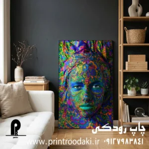 طرح تابلو کنواس سه بعدی پرتره دختر ابرنگی