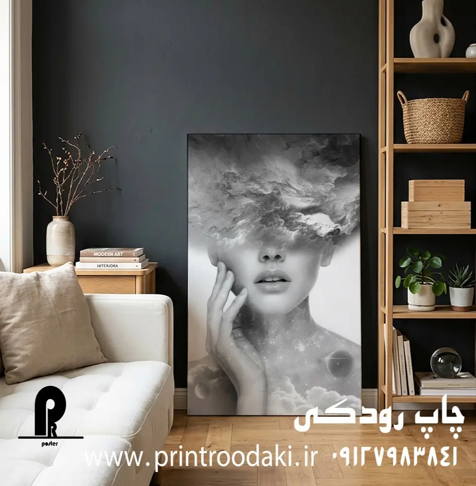 طرح تابلو کنواس پرتره ابرو بادی دختر