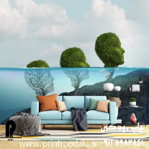 چاپ پوستر دیواری درخت سر انسان