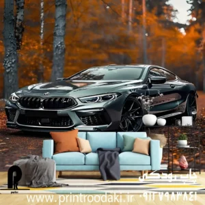 چاپ پوستر دیواری ماشین BMW در جنگل