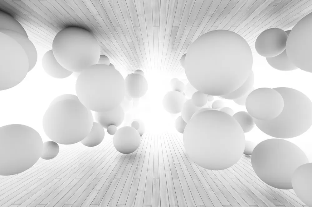 پوستر دیواری 3D گوی های سفید
