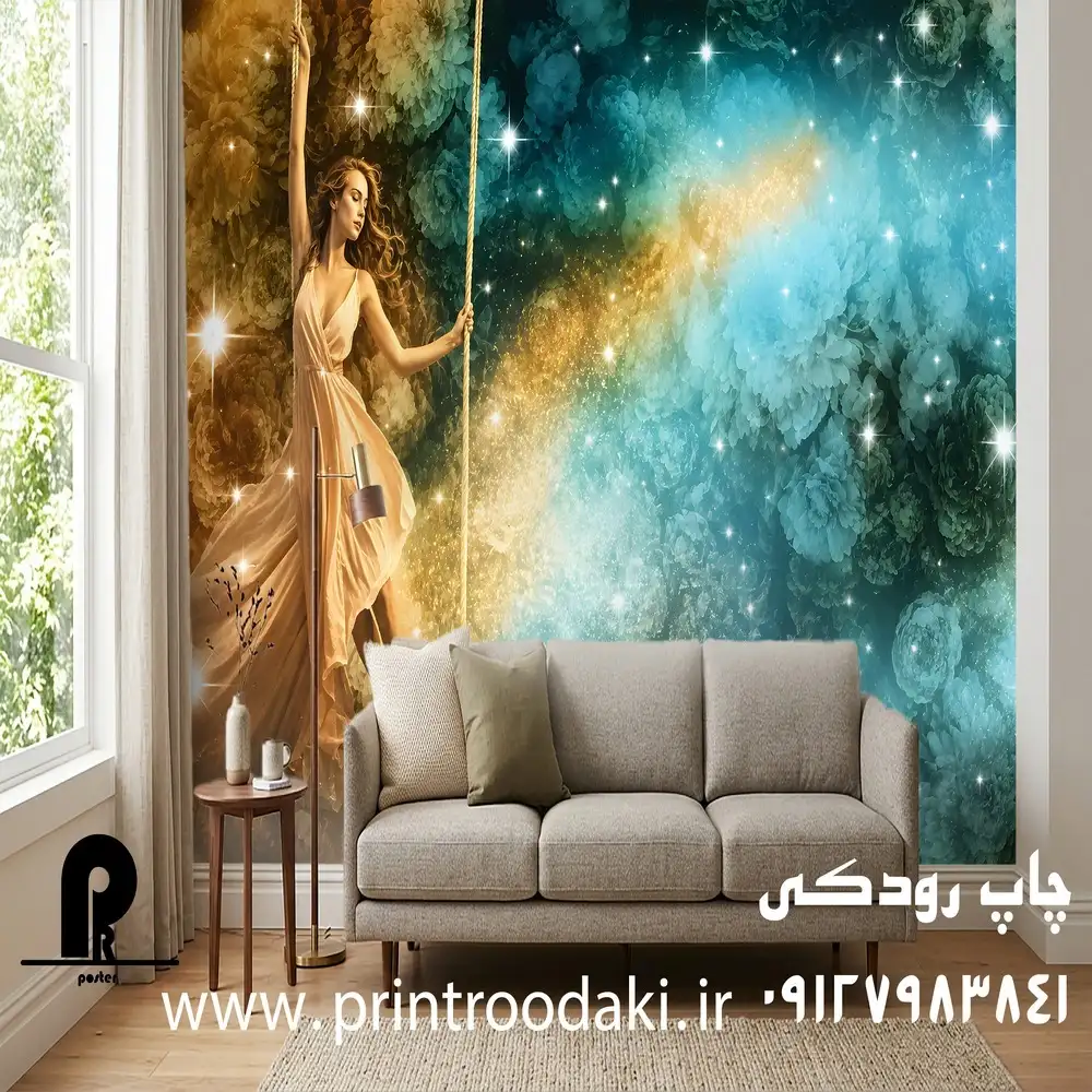 پوستر دیواری دختر پریان سوار بر تاپ